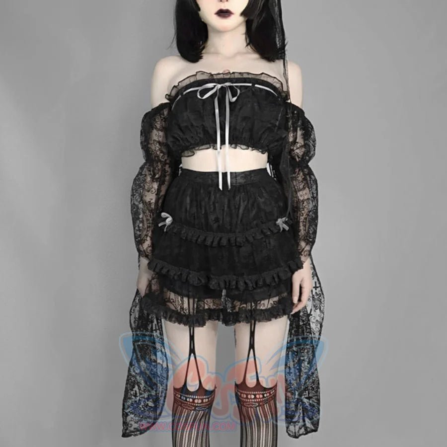 Spice Girl Gothic Lace Cake Tulle Skirt