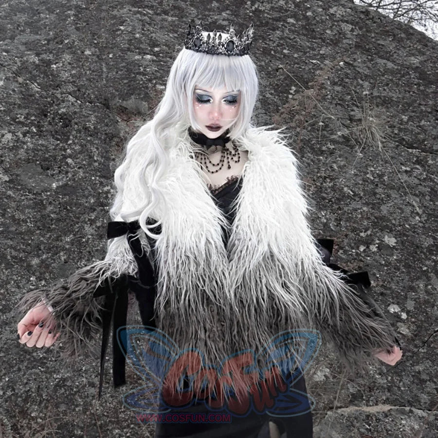 Winter Gothic Mongolian Fur Gradient Color Thickened Coat