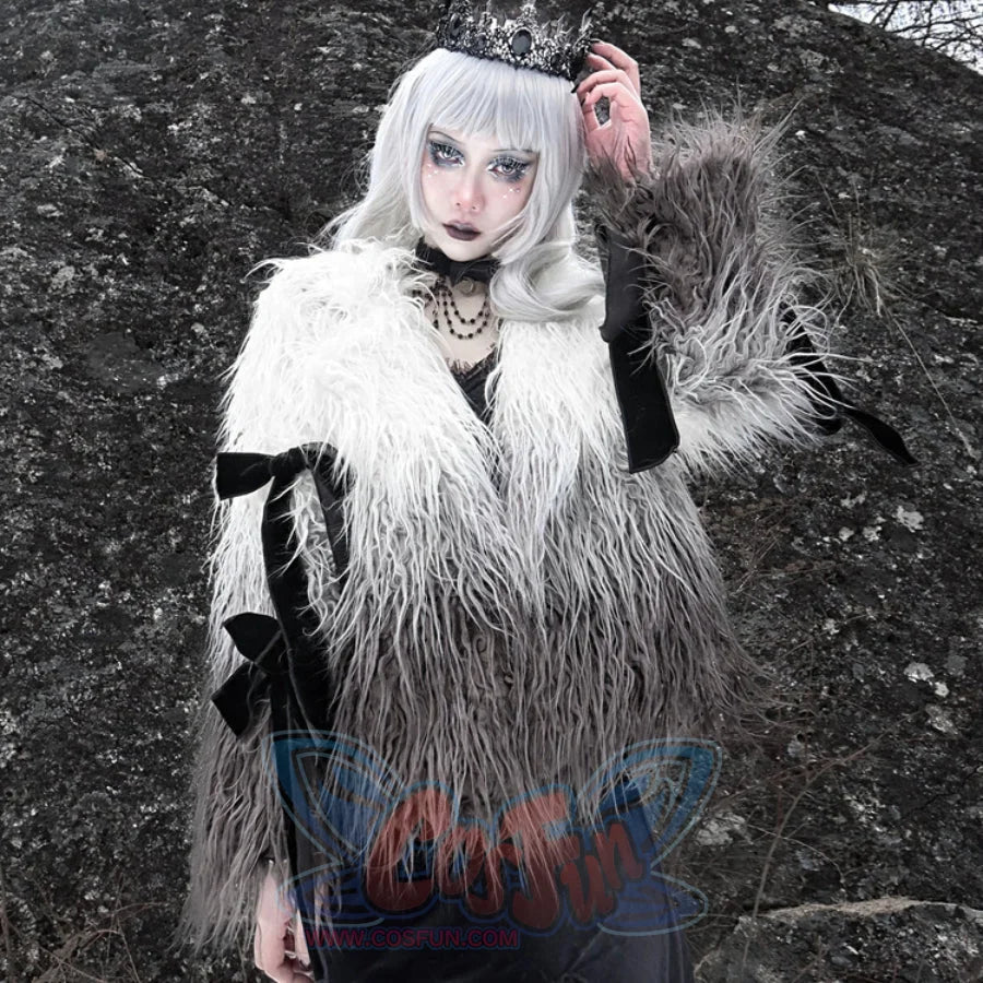 Winter Gothic Mongolian Fur Gradient Color Thickened Coat