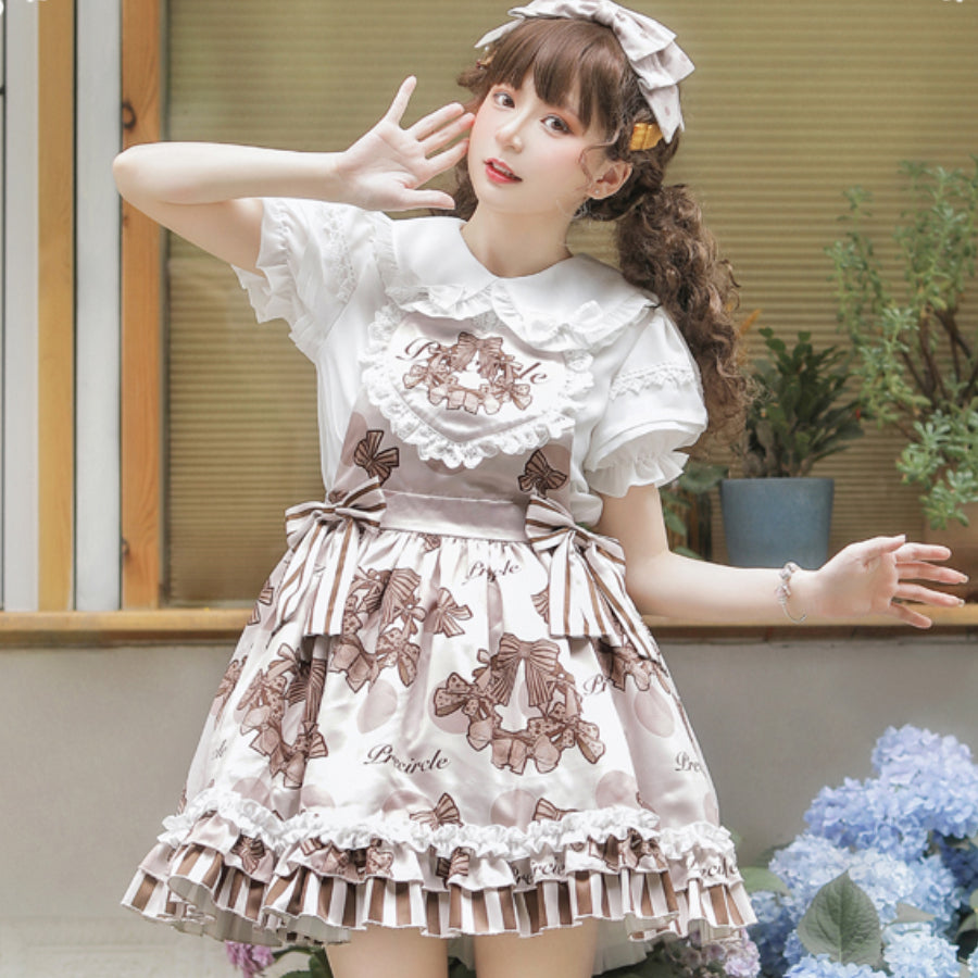 Daily Sweet and Lovely Lolita Jumper Skirt Two Piece Sets