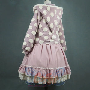 Autumn Winter Woolen Lolita Dot Coat