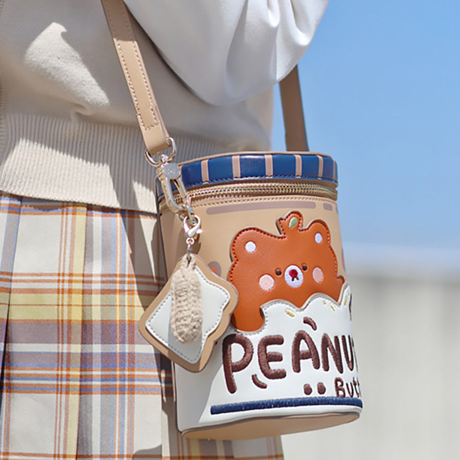 Japanese Lovely Bear Cookie Crossbody Bag - cosfun