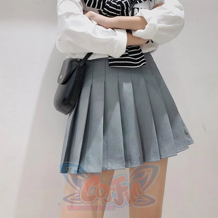 Fashion Solid Pleated Skirt