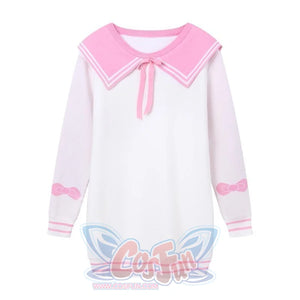 Fashion Sweet Bow Sailor Idea Tie Knitted Sweater Mp006032 White / One Size Sweatshirt