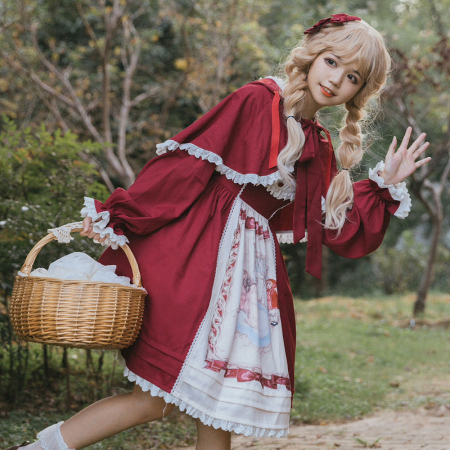 Little Red Riding Hood Sweet and Lovely Lolita Jumper Skirt S22812