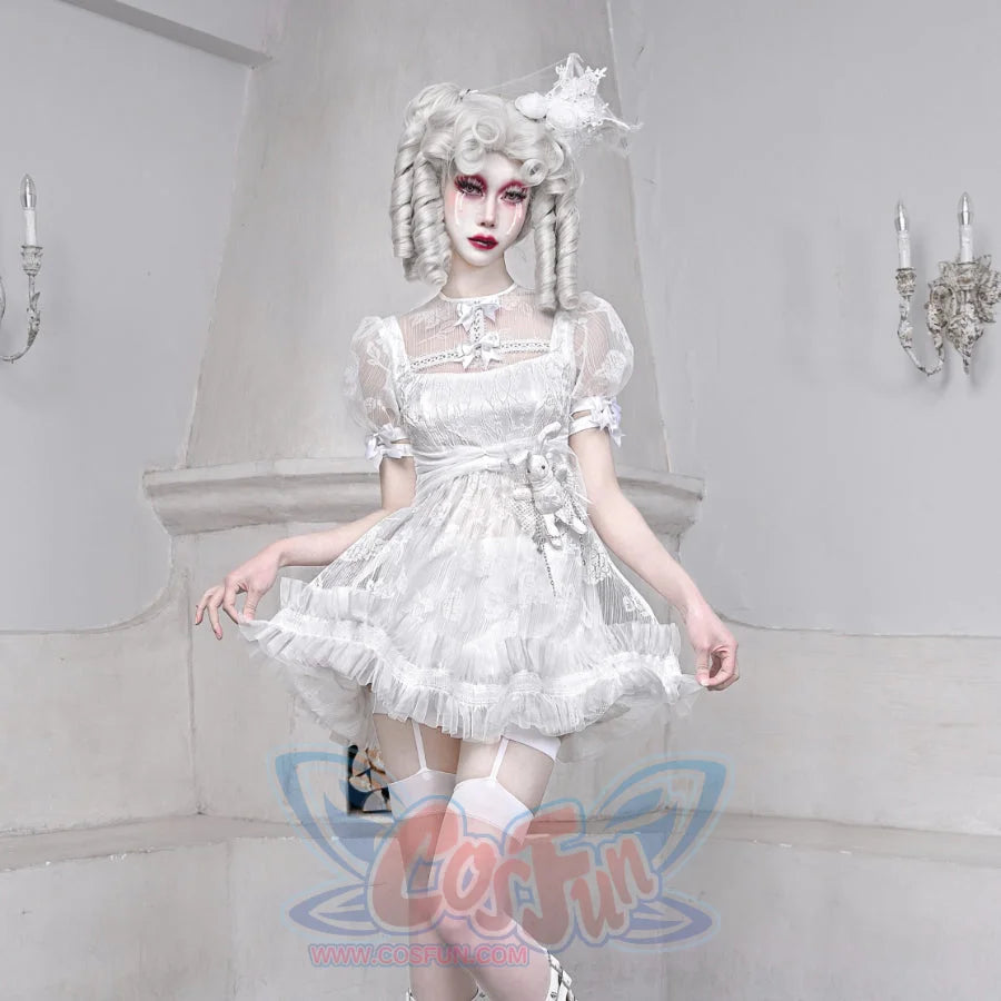 Alice White Gothic Chiffon High Waist Bubble Sleeve Dress