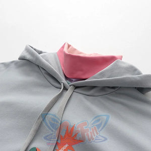 Fire Dinosaur Cartoon Collar One-Piece Sweatshirt Hoodie