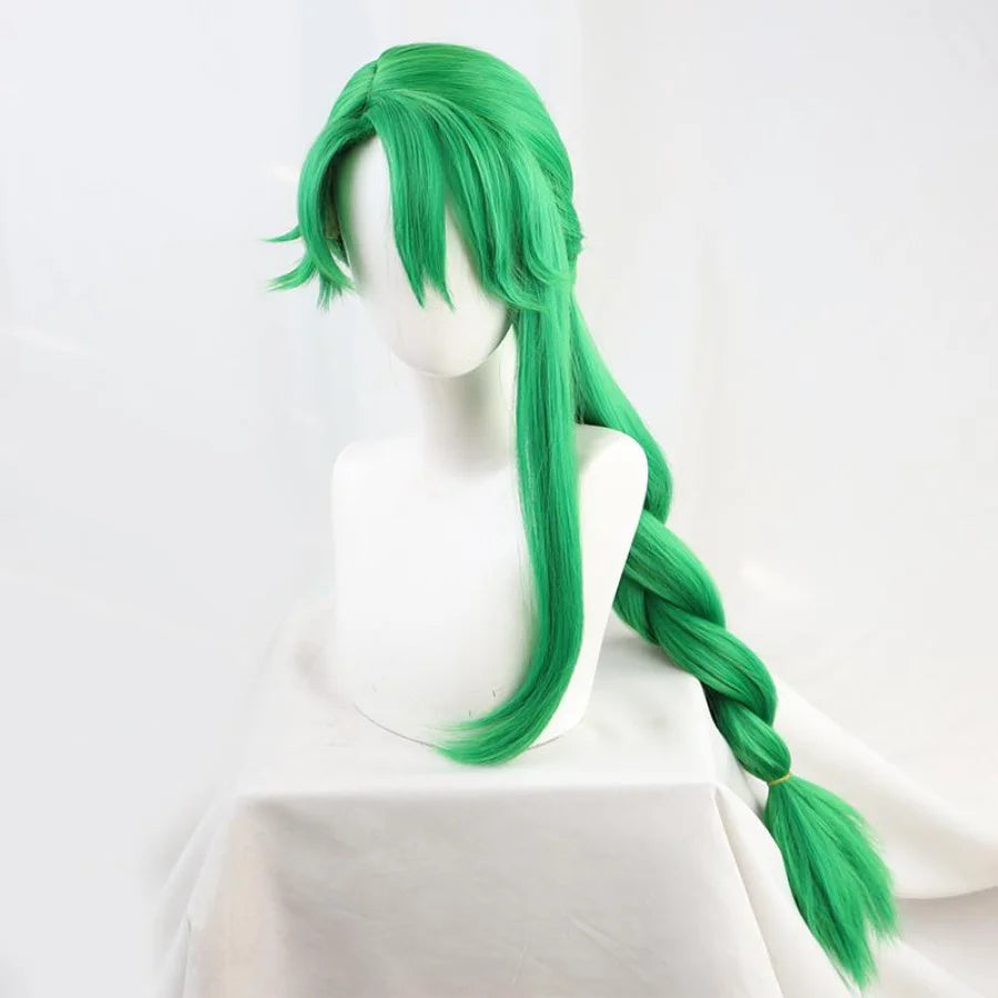 Game Genshin Impact Baizhu Cosplay Wig Green Long Braid C00405 Wigs