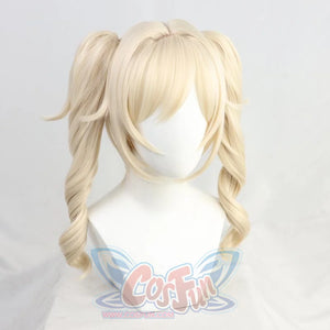 Game Genshin Impact Barbara Cosplay Wig Short Curly Light Golden Hair C00125 Wigs