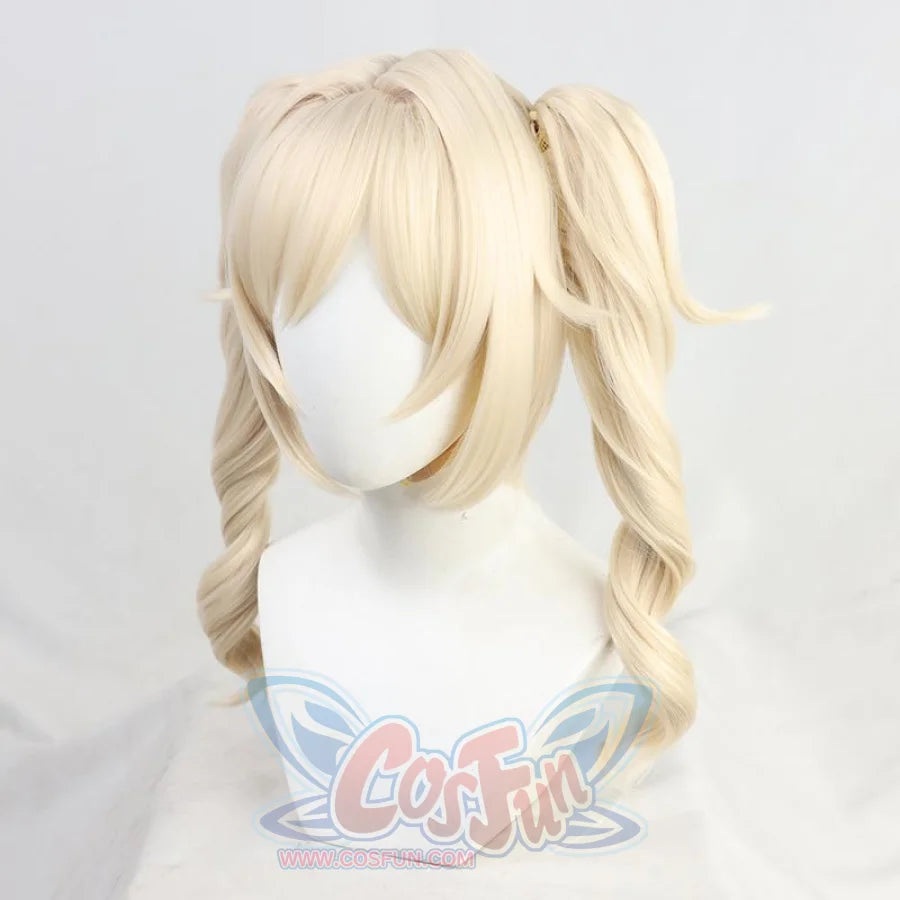 Game Genshin Impact Barbara Cosplay Wig Short Curly Light Golden Hair C00125 Wigs