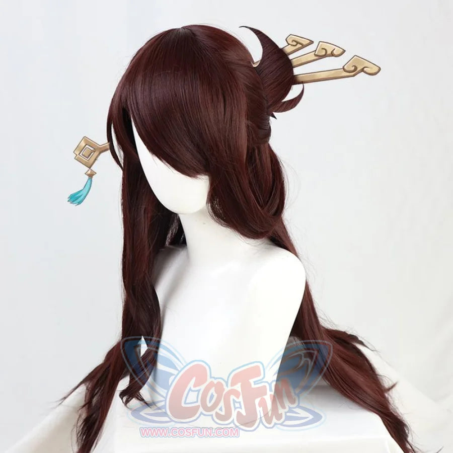 Game Genshin Impact Beidou Cosplay Wig Long Dark Brown Hair C00285 Wigs