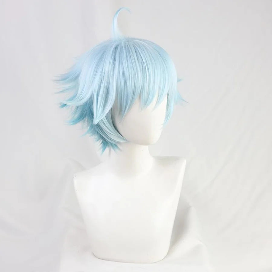 Game Genshin Impact Chongyun Cosplay Wig Blue Short Hair C00379 Wigs