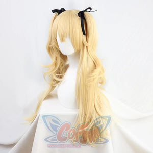 Game Genshin Impact Fischl Cosplay Wig+ Pigtails Long Curly Hair C00146 Wigs