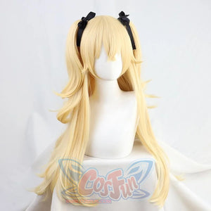 Game Genshin Impact Fischl Cosplay Wig+ Pigtails Long Curly Hair C00146 Wigs