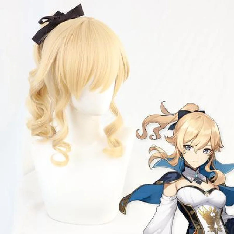 Game Genshin Impact Jean Golden Ponytail Short Hair Cosplay Wig C00165 Wigs