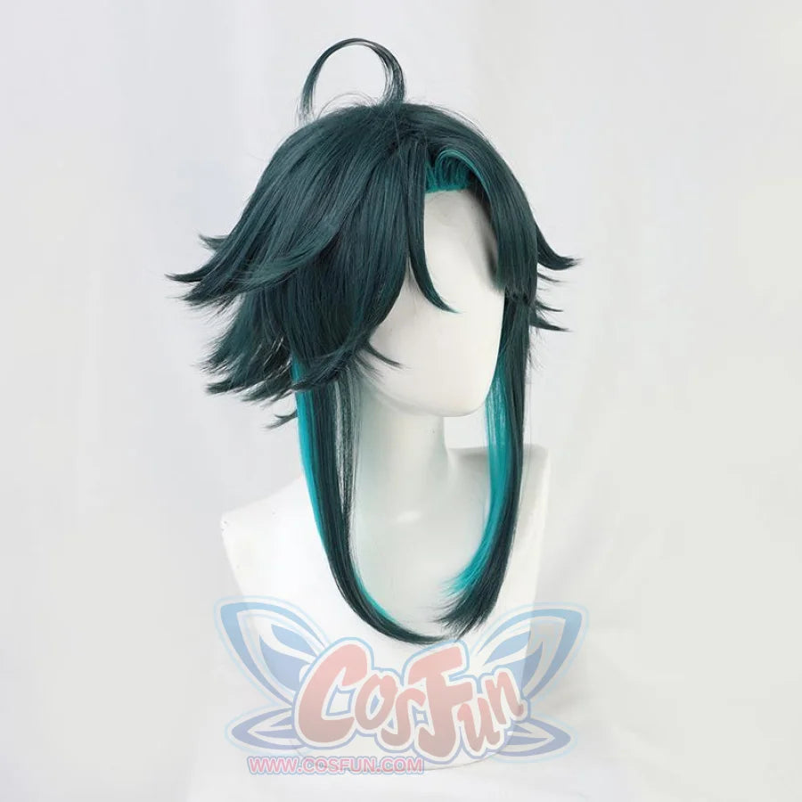 Game Genshin Impact Xiao Cosplay Wig Blue Short Hair C00144 Wigs