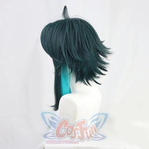 Game Genshin Impact Xiao Cosplay Wig Blue Short Hair C00144 Wigs