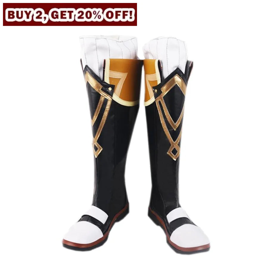 Genshin Impact Bennett Cosplay Shoes Men Boots C00453 #38(24Cm) &