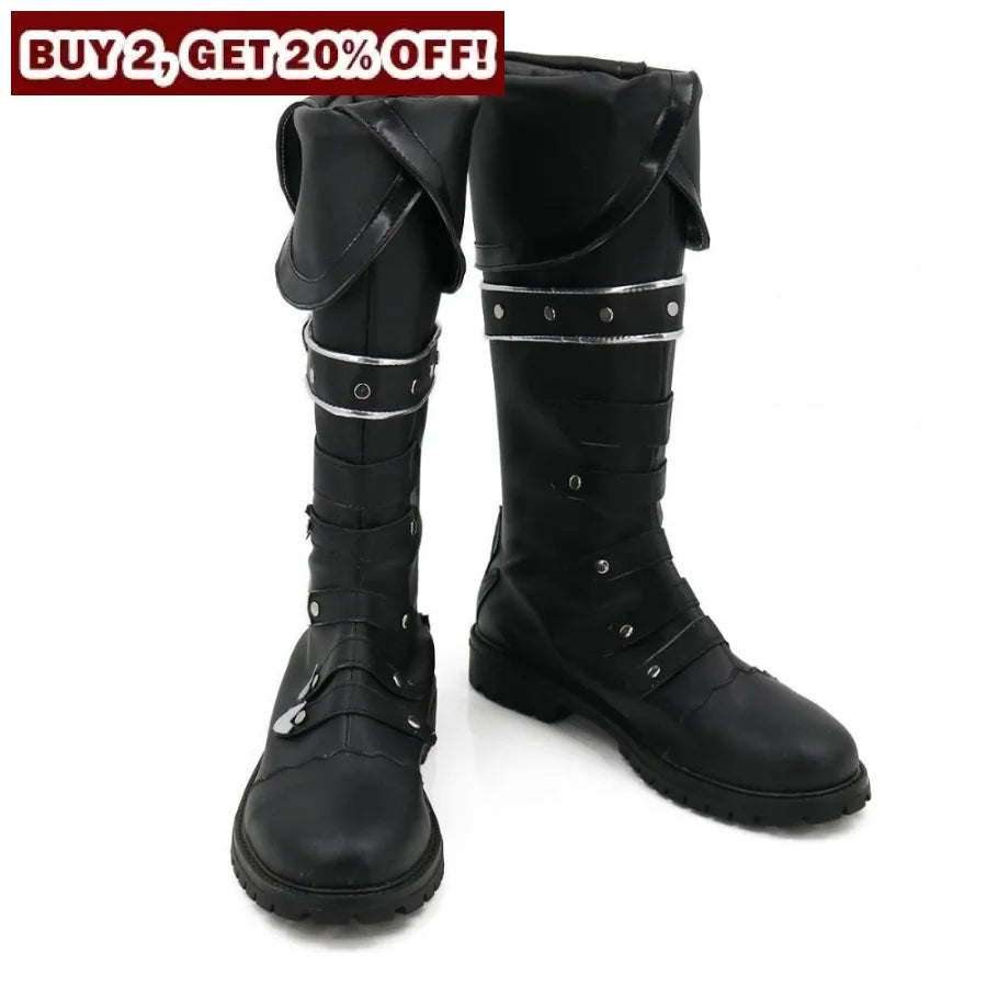 Genshin Impact Diluc Ragnvindr Cosplay Shoes Black Version C00102 Eur 34 & Boots