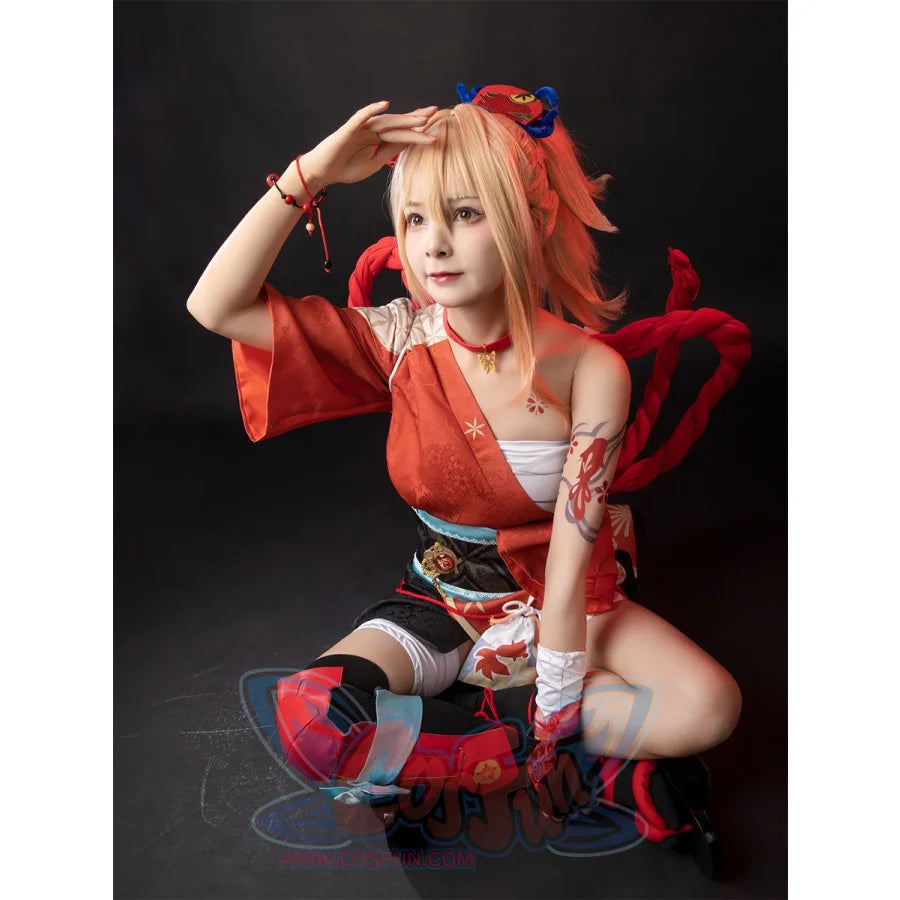 Genshin Impact Frolicking Flames Yoimiya Cosplay Costume C00553 Costumes