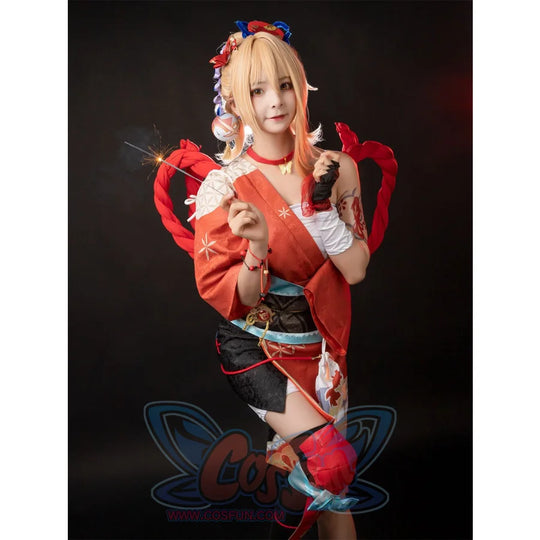 Genshin Impact Frolicking Flames Yoimiya Cosplay Costume C00553 Costumes