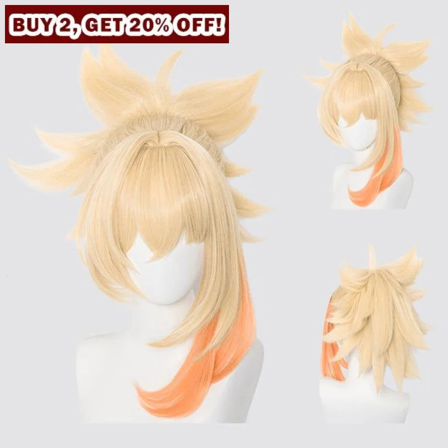 Genshin Impact Frolicking Flames Yoimiya Cosplay Wig C00571 Wigs