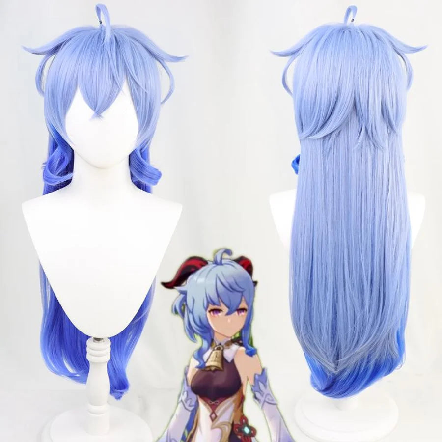 Genshin Impact Ganyu Cosplay Wig Blue Gradient C00412 One Size Cosplay