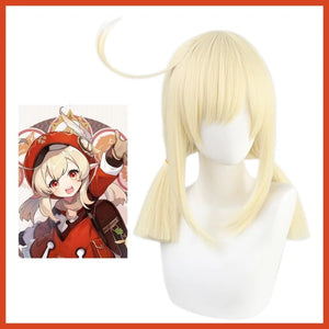 Genshin Impact Klee Pale Blonde Straight Twin Ponytails Cosplay Wigs C00071 Cosplay Wig