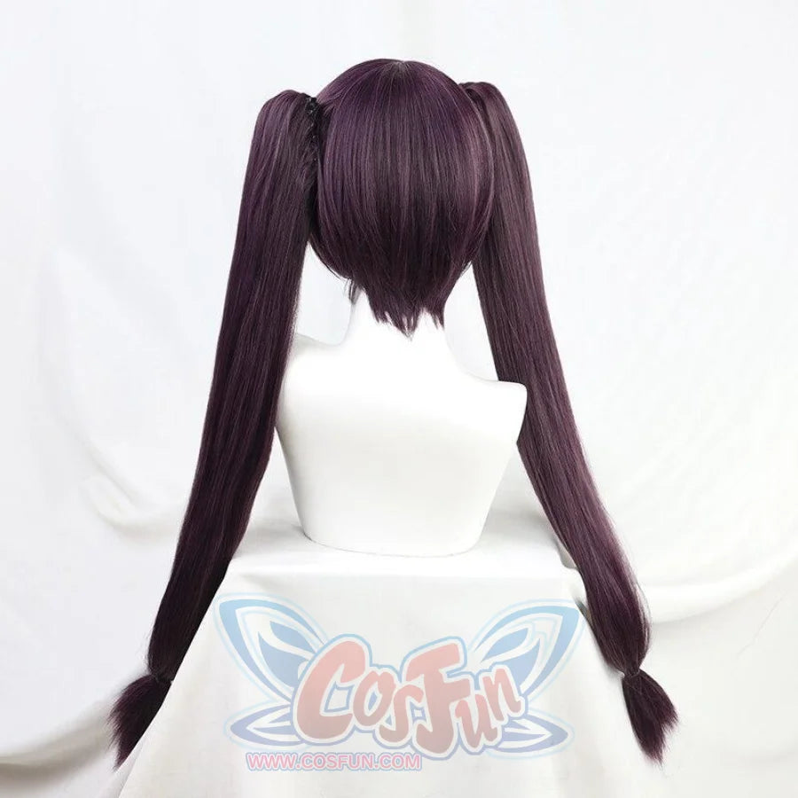 Mona Genshin Impact Purple Long Ponytail Straight Cosplay Wig C00069 Cosplay