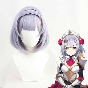 Genshin Impact Noelle Purple Short Braid Cosplay Wig J40601 Cosplay