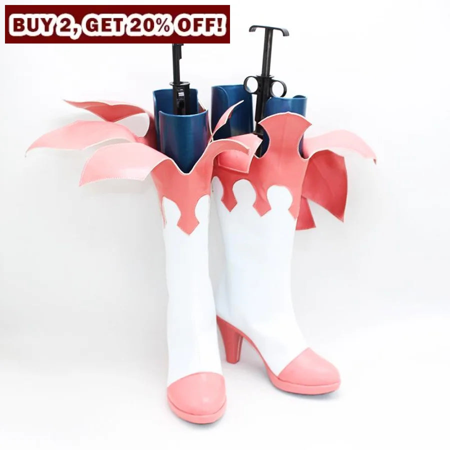 Genshin Impact Paimon Cosplay Shoes High-Heeled Boots C00455 #35(22.5Cm) &