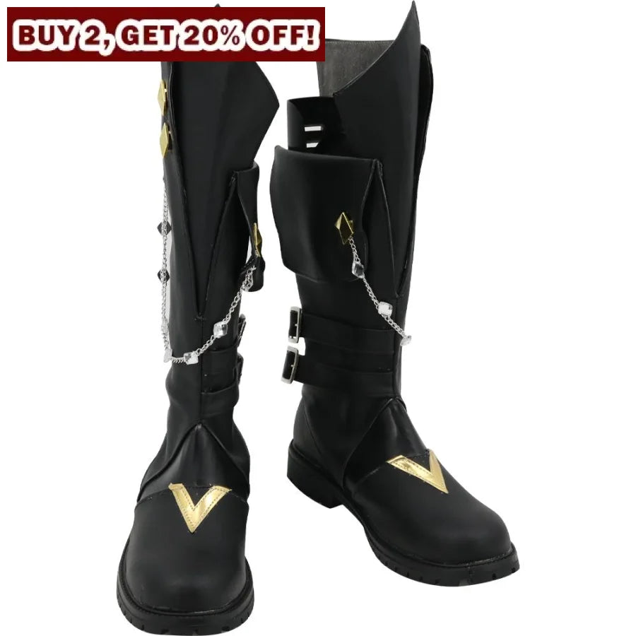 Genshin Impact Tartaglia Cosplay Shoes Mens Boots C00152 Eur 35 &