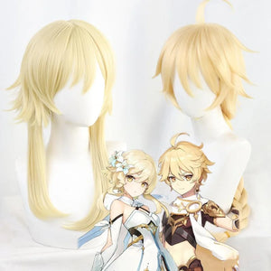 Genshin Impact Aether/lumine Player Golden Cosplay Wigs C00086 Cosplay Wig