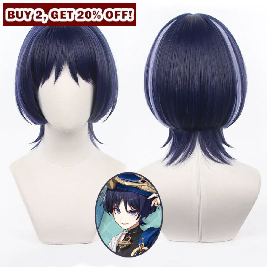 Genshin Impact Wanderer Balladeer Cosplay Wig C07052 Wigs