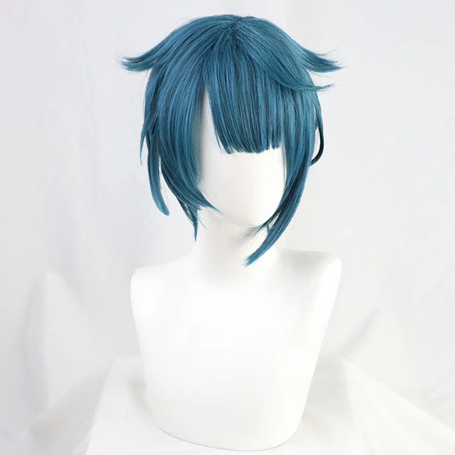 Genshin Impact Xingqiu Cosplay Wigs Blue Short Hair C00457