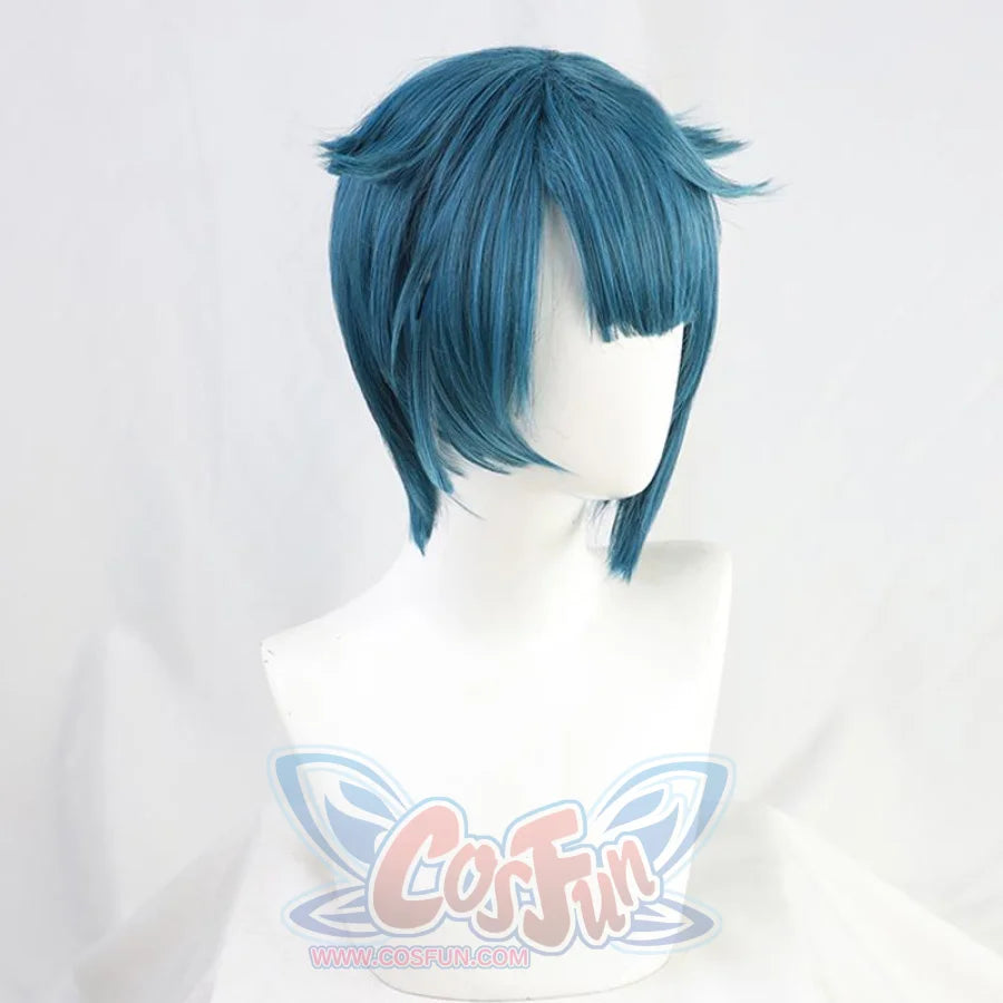 Genshin Impact Xingqiu Cosplay Wigs Blue Short Hair C00457