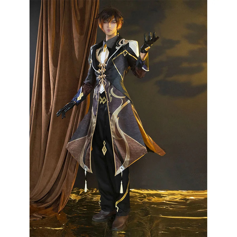 Genshin Impact Zhongli Cosplay Costume C02946 Costumes