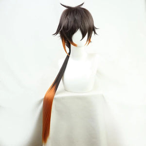 Genshin Impact Zhongli Ponytail Gradient Brown Wig C00408 Cosplay