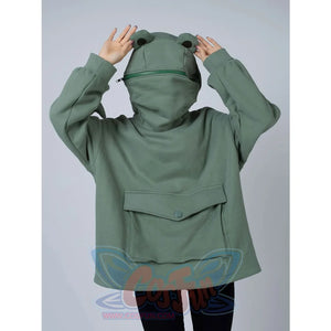 Green Froggy Big Pocket Oversized Hoodie Coat C00064-N Hoodie