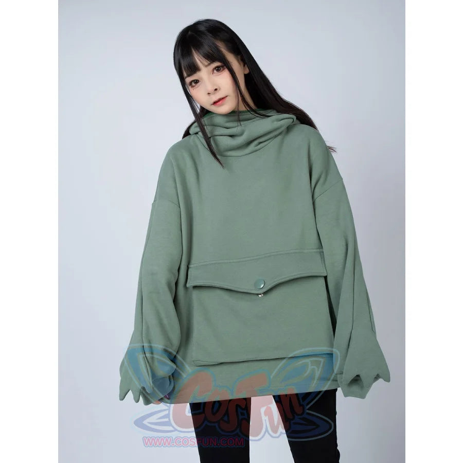 Green Froggy Big Pocket Oversized Hoodie Coat C00064-N Hoodie