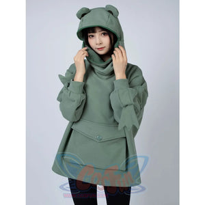 Green Froggy Big Pocket Oversized Hoodie Coat C00064-N Hoodie