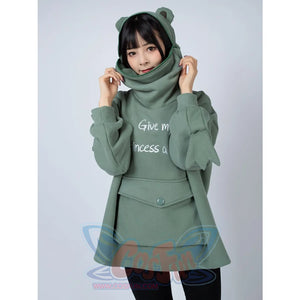 Green Froggy Give My Princess Oversized Hoodie Coat C00064 Hoodie