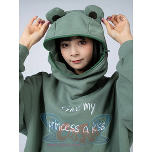 Green Froggy Give My Princess Oversized Hoodie Coat C00064 Hoodie