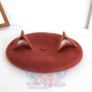 Japanese New Cute Fox Ear Caramel Woolen Beret Caps C00061 Hats&caps