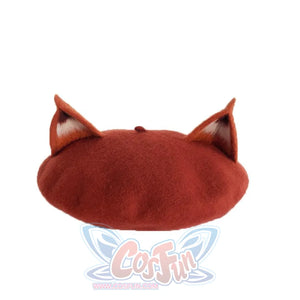 Japanese New Cute Fox Ear Caramel Woolen Beret Caps C00061 Teen Fixed 51-54Cm Hats&caps