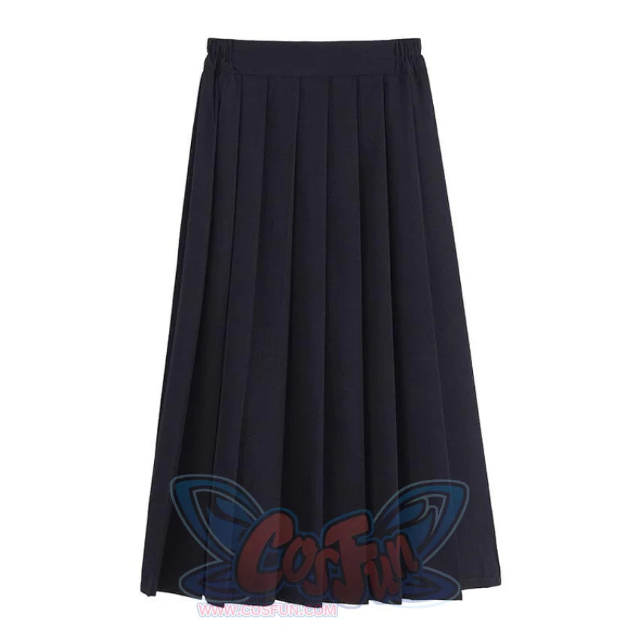 Jk School Pleated Solid Bottom Skirt