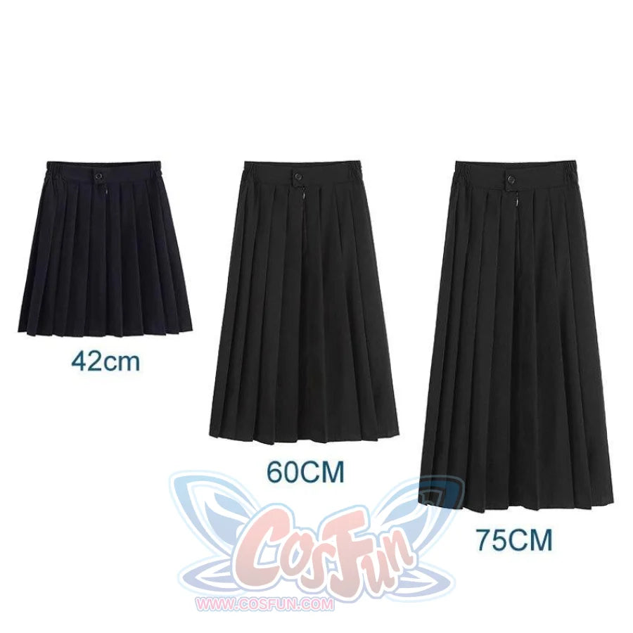 Jk School Pleated Solid Bottom Skirt