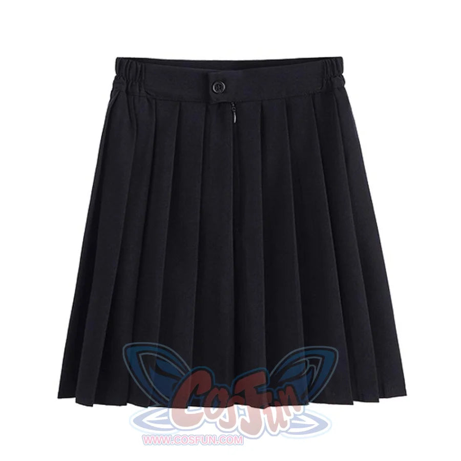 Jk School Pleated Solid Bottom Skirt