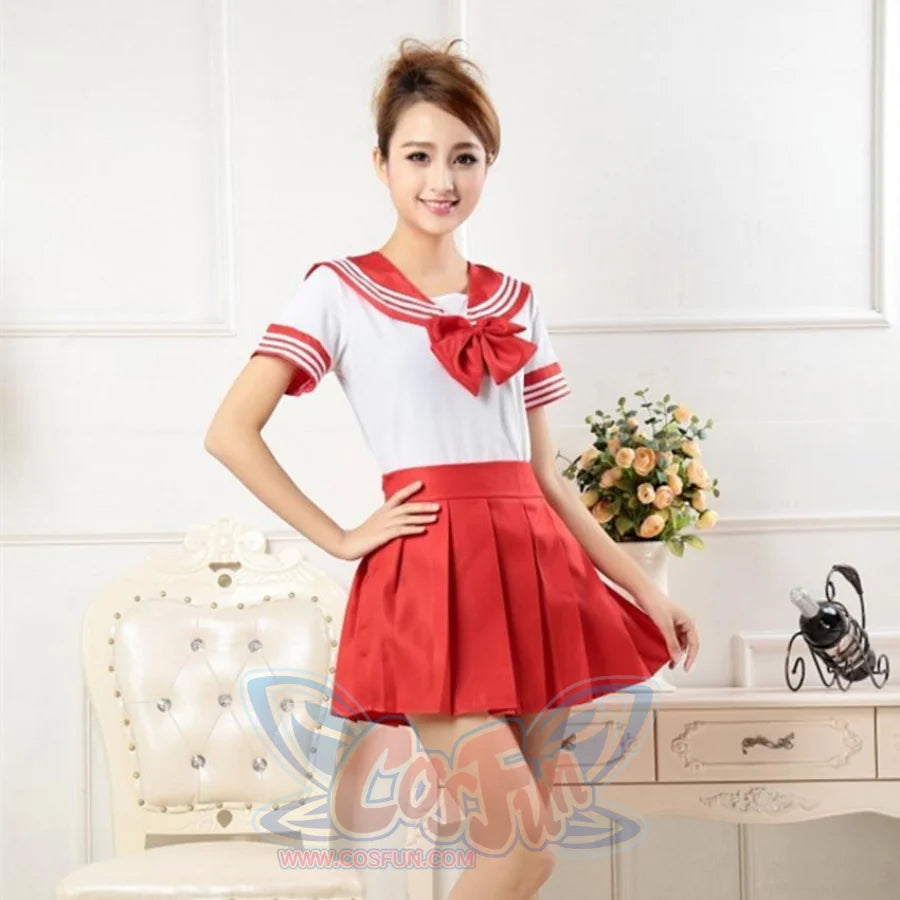 Jk Suit High School Uniform Sailor Set Mp006263 Red Set / S