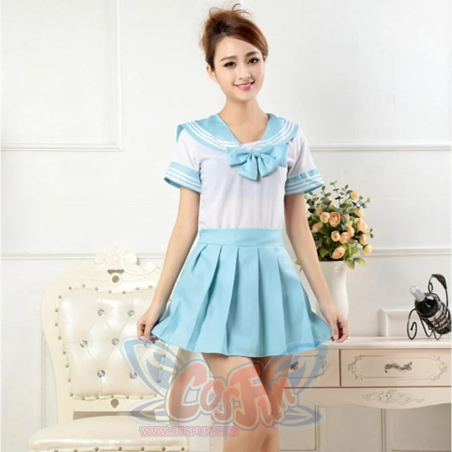 Jk Suit High School Uniform Sailor Set Mp006263 Sky Blue Set / S